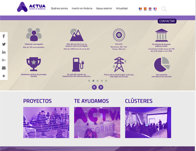 Actua és la entitat del Govern d'Andorra i privats pel desenvolupament econòmic internacional del país : Consultoria, desenvolupament Web i manteniment.