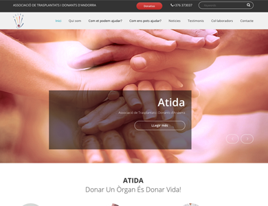 Asociación de transplantes y donantes de Andorra : Consultoria, diseño páginas web y programación Web.