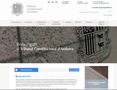 Tribunal Constitucional D'Andorra : Consultoria, desarrollo página Web y mantenimiento.